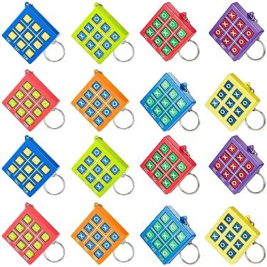 Imagem de Hicarer Chaveiro Tic Tac Toe para crianças de 8 a 12 anos, lembrancinhas de festa, porta-chaves de plástico, jogo para bolsas de brindes, mini mochila, festa de aniversário dos namorados (cores mistas