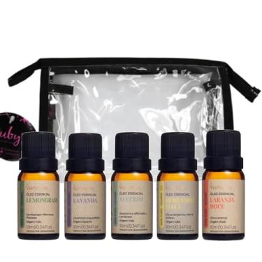 Imagem de Kit Óleos Essenciais 5×10 ml – Lavanda, Lemongrass, Laranja Doce, Bergamota e Alecrim