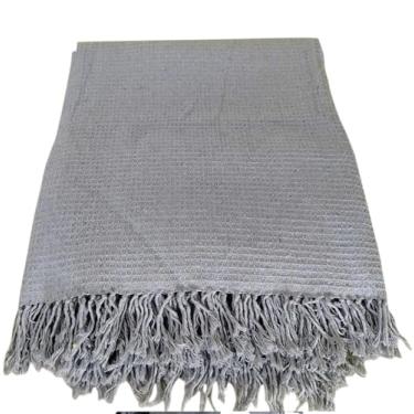 Imagem de Manta Casal Safira Cama Decoração Sofá em Algodão Cor Cinza