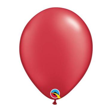 Imagem de Balão de Festa Látex Liso Pearl (Perolado) - Ruby Red (Vermelho Rubi) 