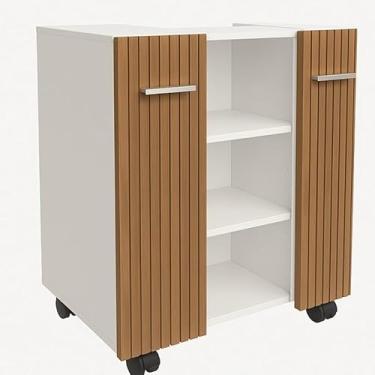 Imagem de Gabinete de Banheiro Premium para Pia de Coluna, 2 Portas, MDP, Compacto – JM3 Móveis