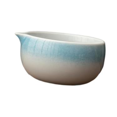 Imagem de ＫＬＫＣＭＳ Tigela de cerâmica Matcha com bico de despejo, presente artesanal, tigela tradicional japonesa Matcha para iniciantes, preparação, Azul