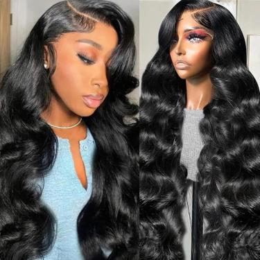 Imagem de Perucas frontais de renda Neailrtise Body Wave 22", cabelo humano 20%