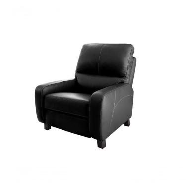 Imagem de Poltrona Reclinável De Couro Doral Com Mecanismo Way Preto Pigmentado - Mempra Design