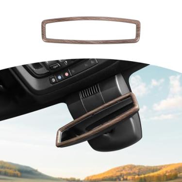 Imagem de JOSHELA Capa de acabamento de espelho retrovisor Silverado adequada para Chevy Silverado 2022-Present Acessórios interiores de grão de madeira marrom 1 peça