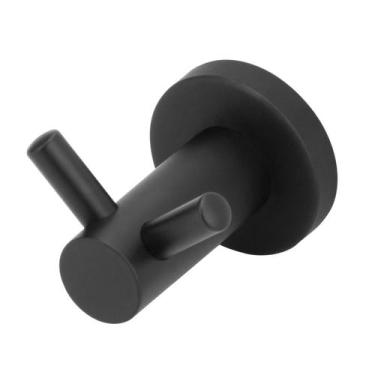 Imagem de Porta Toalha Cabide Duplo Banheiro Inox Luxo Preto/Black - Modelar