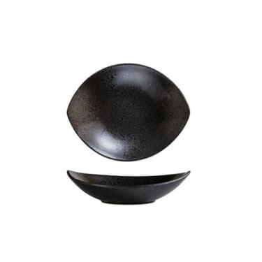 Imagem de Prato de oliveira oval criativo de cerâmica, pedra europeia e americana, utensílios de mesa requintados - pérola preta