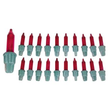 Imagem de JL Missouri Parts & Misc. 20 x mini lâmpadas vermelhas com base verde A, lâmpadas incandescentes de vidro natalino de 2,5 V Volt 0,425 W W, estilo A, substituição