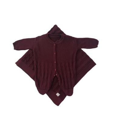 Imagem de Saída de Maternidade Trançado - Kowak, Bordô, RN