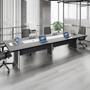 Imagem de Mesa Reunião 3,60m Corporativa 6 Pessoas c/ Cx de Tomadas F5 - F5 Offi