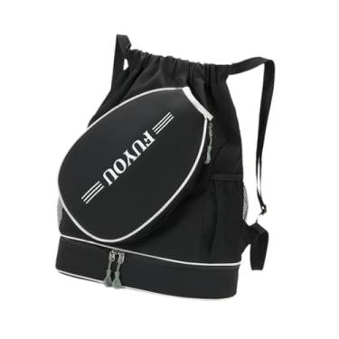 Imagem de Baoblaze Bolsa de tênis Bolsa de raquete de badminton Mochila de tênis Mochila grande capacidade Bolso lateral portátil Academia Duffel para jogadores de, Preto