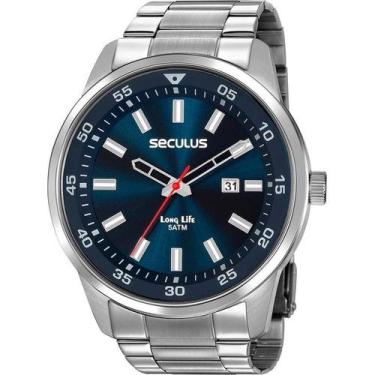 Imagem de Relógio Seculus Masculino Esportivo Prateado 20786G0SVNA1