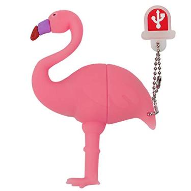 Imagem de Pen drive USB de 32 GB, estampa de flamingo fofo com cordão, pen drive BorlterClamp Memory Stick para família e amigos