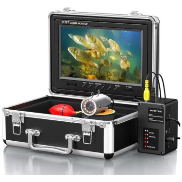 Imagem de Câmera de Pesca Subaquática Portátil à Prova d com Monitor e Luzes Infravermelhas, Cabo 15 M, EYOYO, Preto