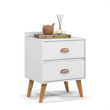 Imagem de Mesa De Cabeceira 2 Gavetas Criado Para Quarto Decoração Com prateleir