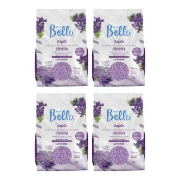 Imagem de Kit Cera Depil Bella Confete lavanda 1kg C/4UN