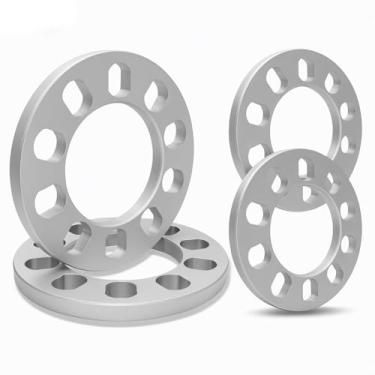 Imagem de LUJIANI Pacote com 4 espaçadores universais de roda, 12 mm de espessura, espaçador de roda de substituição fundido para 4 argolas/aros, peças de acessórios de roda de alumínio