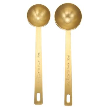 Imagem de Generic Conjunto de 2 colheres medidoras individuais, 1 colher de sopa (15 ml) / 2 colheres de sopa (30 ml) colher de chá/colher de sopa de aço inoxidável 304 única pequena tigela quadrada colher de