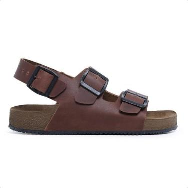 Imagem de Sandália Masculina NATHOS BERLIN em Couro - Fóssil Café, 34