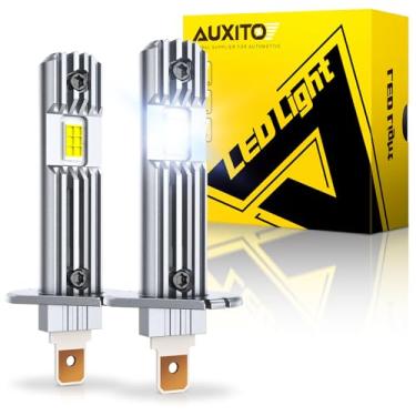 Imagem de AUXITO Lâmpada H1, 600% mais brilhante, tamanho mini 1:1, sem necessidade de adaptador, instalação rápida de 5 minutos, sem cintilação, 99% de compatibilidade, pacote com 2