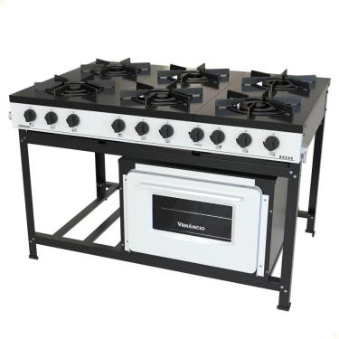 Imagem de Fogão Industrial Venâncio a Gás Bravo 6 Bocas com Forno Branco BR6BFBR