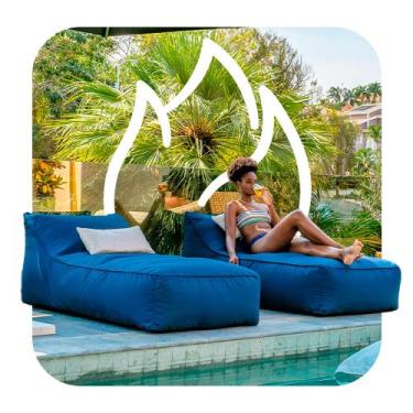 Imagem de Espreguiçadeira de Jardim Puff Uni  Eco Flame Garden - Sofá na Caixa, 