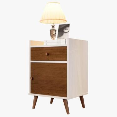 Imagem de Mesa De Cabeceira Montana Perola / Caramelo - Comprar Móveis Em Casa