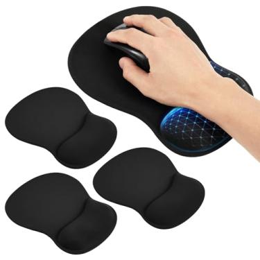 Imagem de OKYMOTOR Mouse pad ergonômico com descanso de pulso em gel, tapete de mouse para alívio da dor no pulso, suporte para design côncavo médio, base antiderrapante para laptop, computador, escritório e