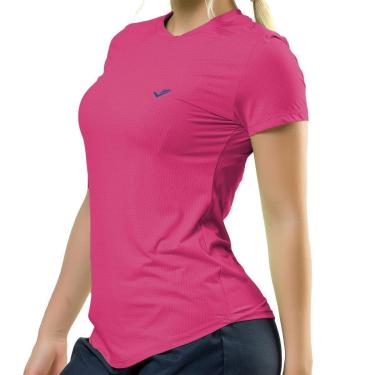 Imagem de Camiseta Feminina Running Tecido Furadinho Elite - Rosa Fluor - G-Feminino