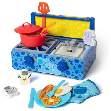 Imagem de Kit de Cozinhar Infantil de Madeira com 42 Peças, Divirta se com Blue e Suas Pistas par...