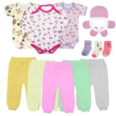 Imagem de Kit Maternidade 14 Pçs Body Mijão Touca Meia Roupas de Bebê - Koala Ba