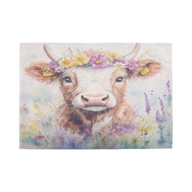 Imagem de Burbuja Jogo americano conjunto de 6, tapetes de mesa antiderrapantes laváveis em aquarela, resistentes ao calor, para cozinha, mesa de jantar, ambientes internos e externos