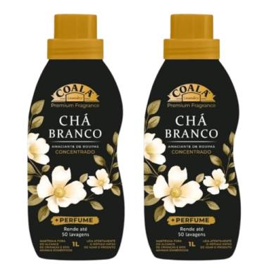 Imagem de Kit 2 Unidades Amaciante Concentrado Coala Laundry Chá Branco 1 Litro Cada Rende 100 Lavagens Perfume Sofisticado Alta Maciez e Rendimento