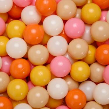 Imagem de GOGOSO Bolas de bola para crianças pequenas, cães, bebês, 5,5 cm, bola de brinquedo pastel para crianças, casa de salto, aniversário, barraca, festa, 100 peças, laranja creme