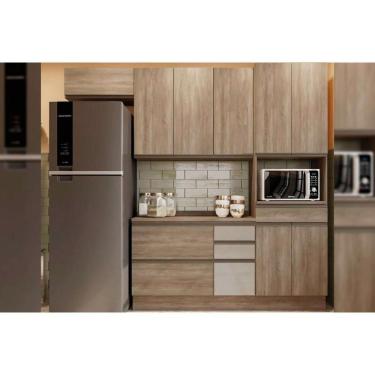 Imagem de Cozinha Completa Maxxi 5 Peças (2aéreos+1balcão+1torrequente+1complemento) C5p29 Nogal - Kappesberg