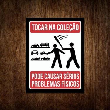 Imagem de Placa Decorativa - Tocar Na Coleção De Carros Risco  36X46 