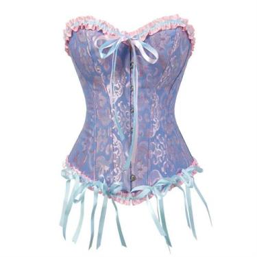 Imagem de Corpete Corset Espartilho Cinta Modela Cintura Floral - Modas Fagundes