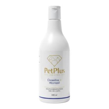 Imagem de Shampoo Clorexidina Miconazol Antifungo P/ Cães Gatos 500ml - PET PLUS