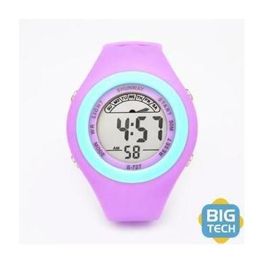 Imagem de Relógio Digital Esportivo Feminino SHUNWAY - Lilás e Azul - Tudo em Ca
