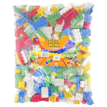 Imagem de Kit Com 504 Peças Blocos De Montar Crie e Recrie Coloridas original - Gravo Brink