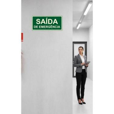 Imagem de Placa Saída Emergência Fotoluminescente 20x10cm NBR - Congratulations 