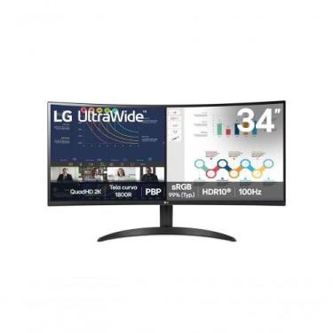 Imagem de Monitor LG UltraWide Curvo 34WR50QK-B QuadHD 2K de 34, PBP, sRGB 99%, 