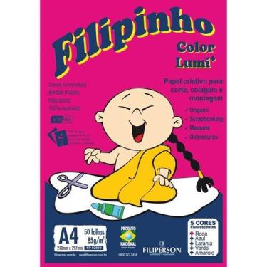 Imagem de Bloco para educacao artistica filipinho lumi 85grs.5 cores 3819 - fili