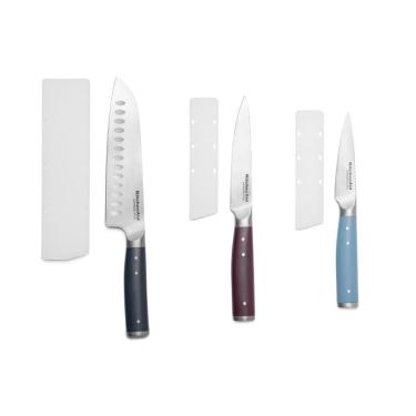 Imagem de Conjunto de Facas Kitchenaid 3 Peças Aço Japonês de Alto Carbono Cabo Ergonômico com Três Rebites para Corte Seguro