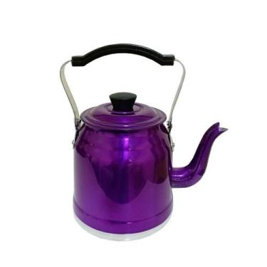 Imagem de Chaleira Lilás Brilhante Alumínio Puro Cozinha 1,6L Docesar