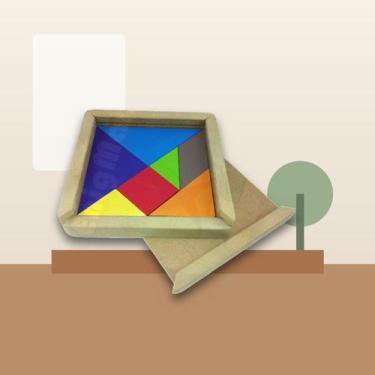 Imagem de Jogo Tangram em MDF infantil educativo colorido - Objetivo