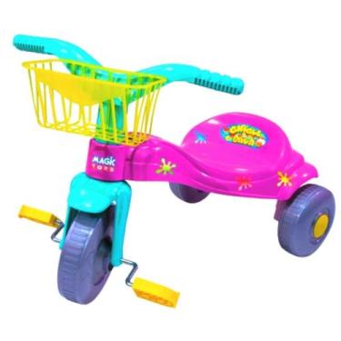 Triciclo Velotrol Motoca Infantil Empurrador Velocípede Bebê Cor Rosa