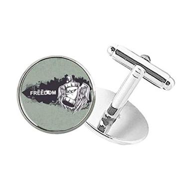 Imagem de DIYthinker Abotoaduras Hip-Hop Freedom Religion Santo Grail com botão redondo