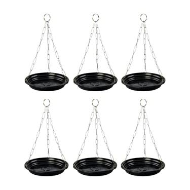 Imagem de Kit 6 Suporte Para Pendurar Vaso E Planta - Prato 17 Cm + Corrente Pendente 44 Cm