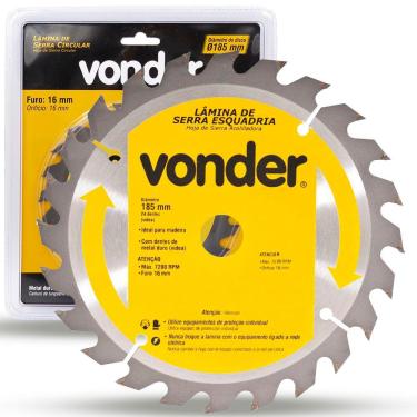 Imagem de Lâmina de Serra Circular Vídea 185x16mm 24 Dentes Vonder